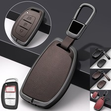 Zinc Alloy Leather Car Remote Key Case Cover For Hyundai Tucson Elantra Sonata