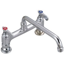 BK Resources 8 in Deck Mount Heavy Duty Opti Flow Faucet w/ 14 in