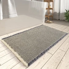 AMOAMI Upgraded Waffle Bath Mat Super Absorbent Non-Slip Bathroom Rug 17x24