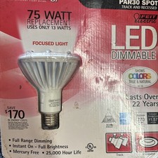 Feit Electric PAR30 LED Focused Light 75 WATT Replacement Uses 13 WATTS Dimmable