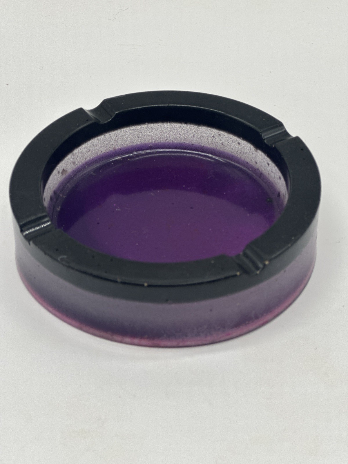 Luxury Resin Ashtray – Iridescent Purple Black  White Metallic Designer Catchall
