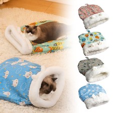 Cat Sleeping Bag Soft Cuddly Fluffy Feel Pet Quilts Kitten Puppy Bed DY