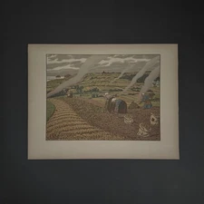Lithograph by Henri Rivière Au Vent de Noroît - Le Travail des Champs A5818