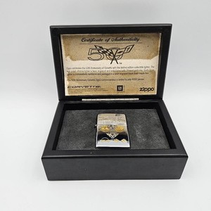 2003 Vintage 50th Anniversary Corvette Zippo Lighter Unfired In Box 2390 Of 5000