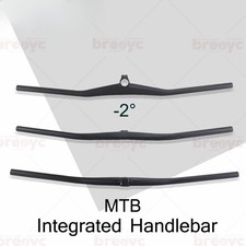 Carbon Bicycle Riser Bar One-Shaped Integrated MTB Handlebar 2 Degree with Stem