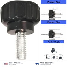 M4 x 10 mm Carbon Steel Threaded Knurled Thumb Screw, Black, 10 Pieces