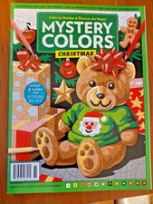 MYSTERY COLORS ADULT COLORING BOOK - Color By Number -Christmas Bear Issue- 2025
