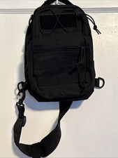 Outdoor Tactical Sling Bag Military Crossbody Pack Chest Shoulder Backpack Black