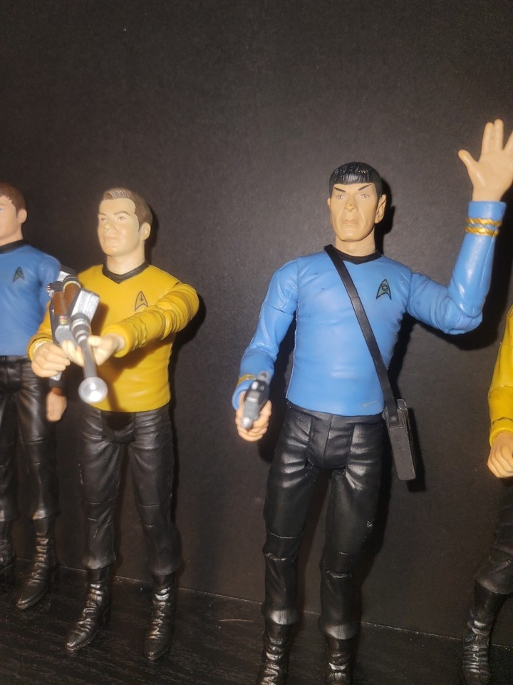 Star Trek TOS Art Asylum 7 figure lot Captain Kirk Spock Bones Scotty ...