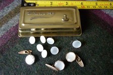 Vintage shirt stud box with studs & cufflinks