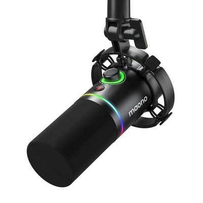 MAONO XLR/USB Dynamic Microphone, RGB Gaming Mic with Software, Mute, Gain Kn...