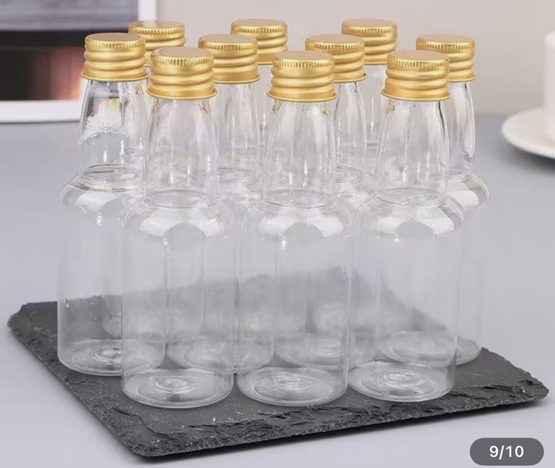 Mini Liquor Bottles with Caps - Small Plastic Salad Dressing & Hot Sauce Bottles