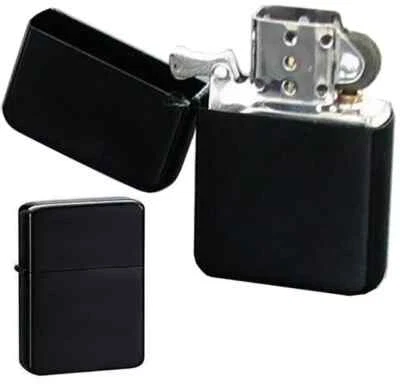 HANZ Plain Black Windproof Lighter Great Gift 4 Valentine UK SELLER QUICK DESPATCH UK