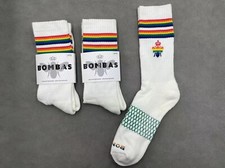 3 pairs Bombas Men's Camouflage stripe white Calf Socks Size Large 9-13