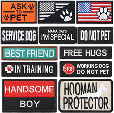 12 Pieces Dog Patches for Service Dog Vest Removable Tactical Harness Patch Set