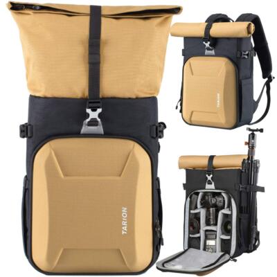 Xh Camera Backpack Waterproof Camera Bag Hard Shell Roll Top Expandable Large Ca