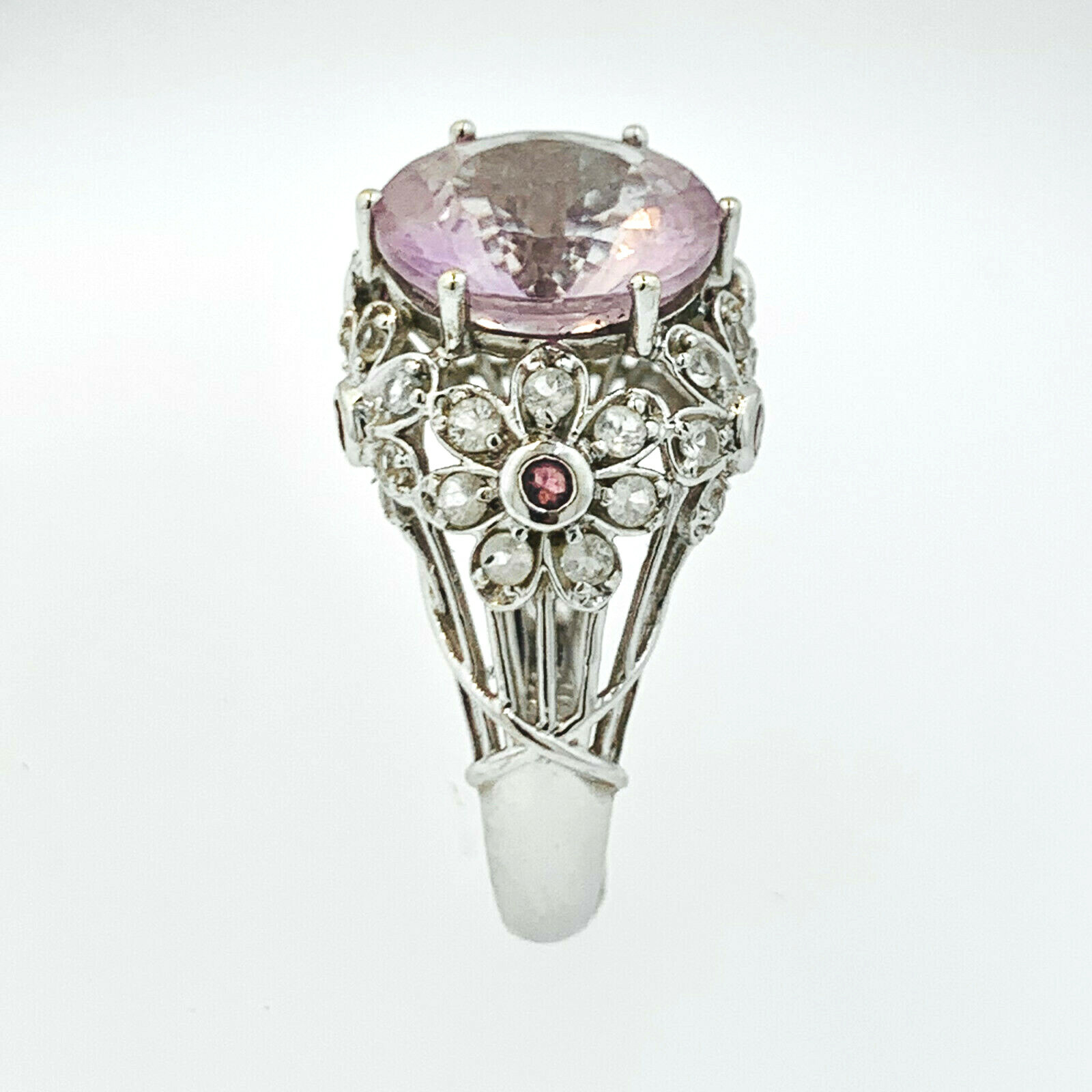 STUNNING 14K SOLID WHITE GOLD LAVENDER QUARTZ  RI… - image 7