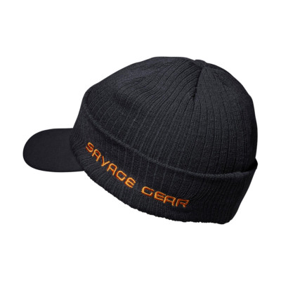 Savage Gear Peak Beanie One Size Rock Grey Strick Woll Winter Angler Mütze 73743