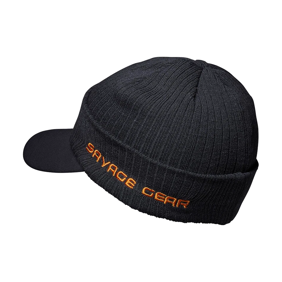 Savage Gear Peak Beanie One Size Rock Grey Strick Woll Winter Angler Mütze 73743 - Bild 1 von 1