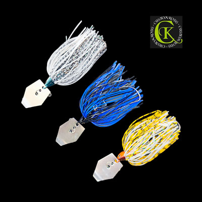 3x 12g Chatterbait Jig Bait Spinnbait Spinner Kunstköder Fransenköder Vibe Blade