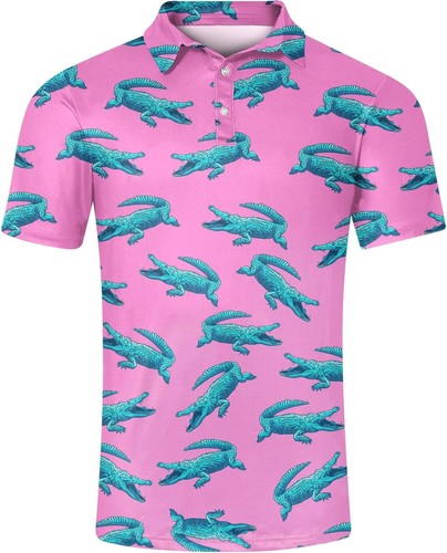 Herren Poloshirt Dry Fit Feuchtigkeitsableitend Kurzarm 3D Druck Lustig Golf Oberteil - Bild 40 von 44