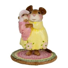 Wee Forest Folk LOVE BUNDLE (GIRL),  WFF# M-671 Pink Baby, Yellow Mom Mouse