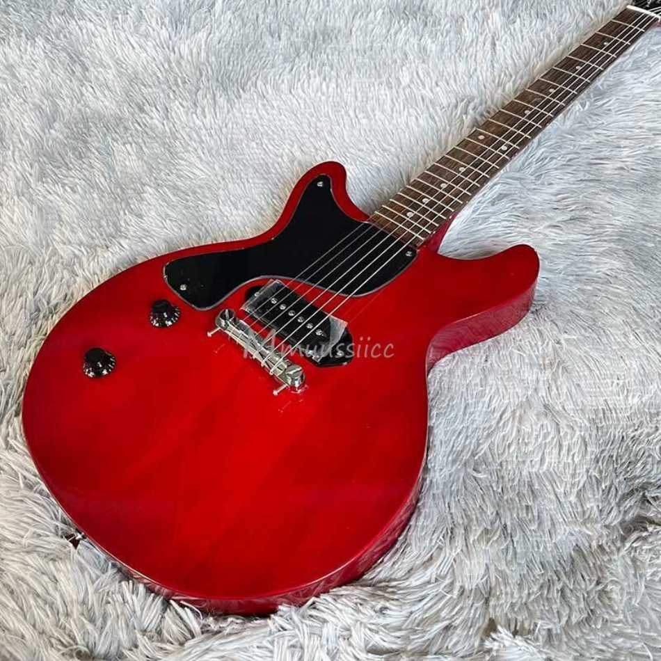 6Strings Relic Red Lefthanded Electric Guitars P90 Pickups Black