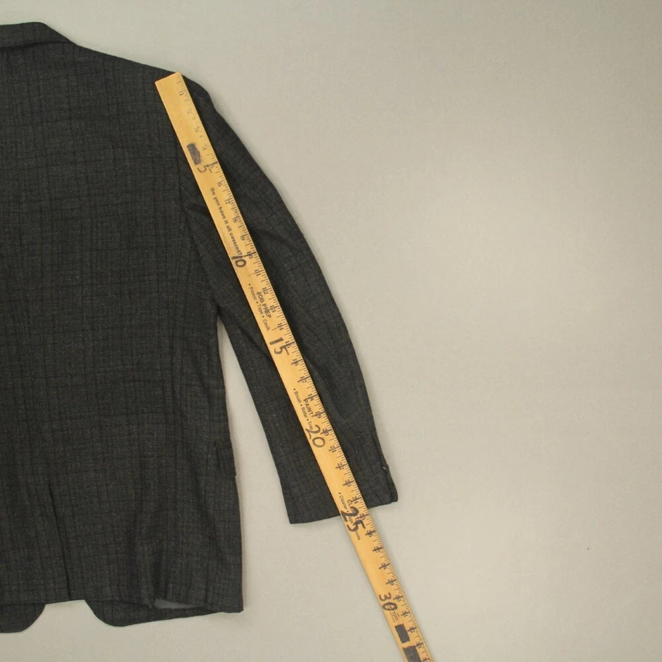 Clipper Craft Men Sport Coat Blazer Jacket Measure Size 42 Gray Plaid 1960s VTG - Image 4 of 4