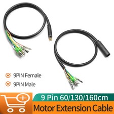 E-bike Electric Bicycle Hub Motor Extension Cable 9 Pin Male Female 90/130/160cm