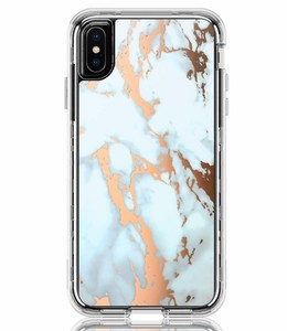 Georgio Iphone Xs Max Case Rose Gold White Marble Heavy Duty Full