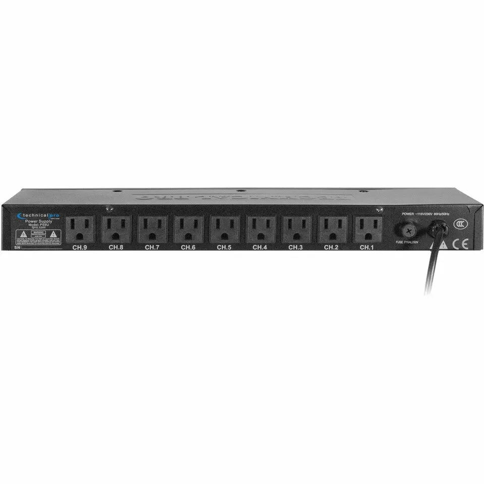 Technical Pro PS9U Rack Mount Power Supply with 5V USB Charging Port - Image 2 of 2
