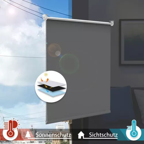 Rollo Klemm-fix Verdunklungsrollo Thermo ohne Bohren Klemmrollo Fenster-rollo - Bild 1 von 12