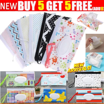 Baby Wet Wipe Bag Reusable Wipes Holder Box Tissue Case Refillable Wet Wipe Bag