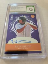 RILEY GREENE 2021 ONYX GEMS BASEBALL SLABBED ON CARD AUTO /10 - CSG GRADED