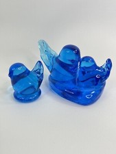 Blue Bird Of Happiness Glass Birds On Heart LOT Leo Ward 1990/1994