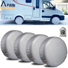 4x Waterproof Tire Cover Wheel Tyre RV SUV Trailer Camper UV Protector 27''-29''