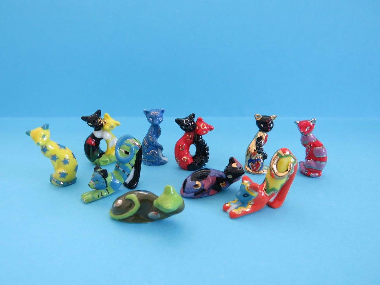 GOLD TRIMMED DESIGNER CAT COLLECTION,MINIATURE PORCELAIN,ARTFULLY PAINTED FELINE eBay