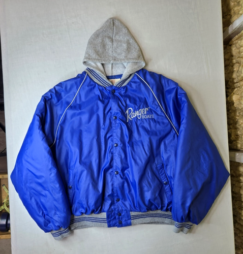 King Louie Pro Vintage Ranger Boats Flipin Arkansas Blue Hooded Jacket Mens 3XL