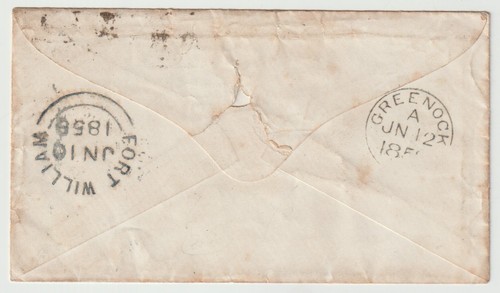 1858 RRR ARISAIG SCOTS LOCAL CANCELLATION UNDER FORT WILLIAM RARITY E IN ALCOCK - Afbeelding 2 van 2