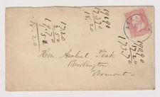 E3412: US #64b (rose pink) on Bradford, Vt Cover; CV $180, COA