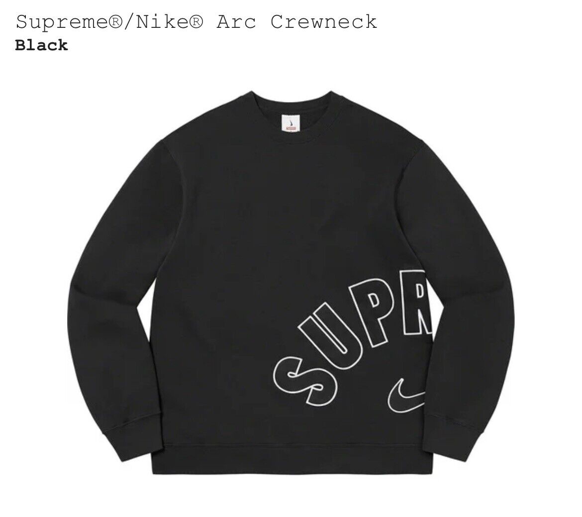 いラインアップ Arc Nike Supreme Crewneck Black L スウェット ...