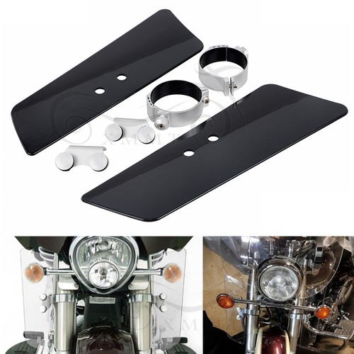 1Pair Black Fork Wind Deflector Kit For Yamaha Road Star V Star