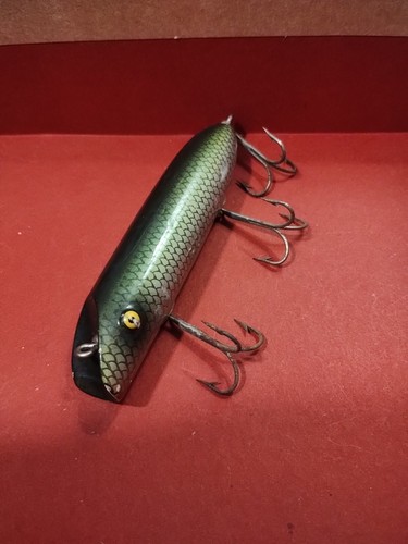 Vtg South Bend Bass Oreno Wooden Fishing Lure, 3.75 Inch, Green & Silver... - Picture 6 of 9