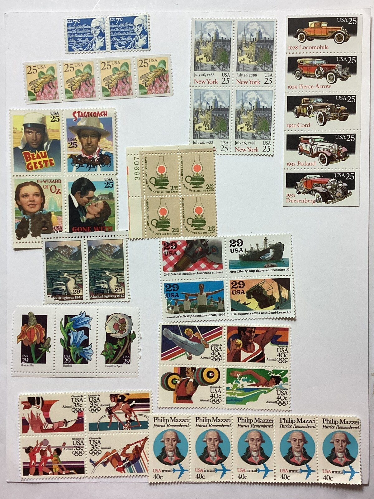 US Postage Stamps 20 Face Value Variety of Denominations Estate Find