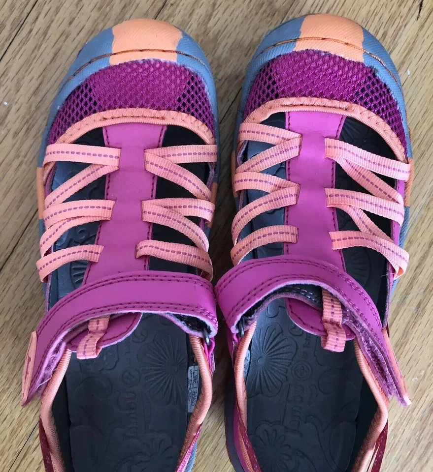 Sandalias de pescador al aire libre Jambu Dusk para niñas talla 2 rosa juvenil/naranja/gris Foto 2 de 4
