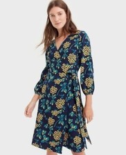 J. Crew Golden Floral Wrap Dress in 365 Crepe size 2
