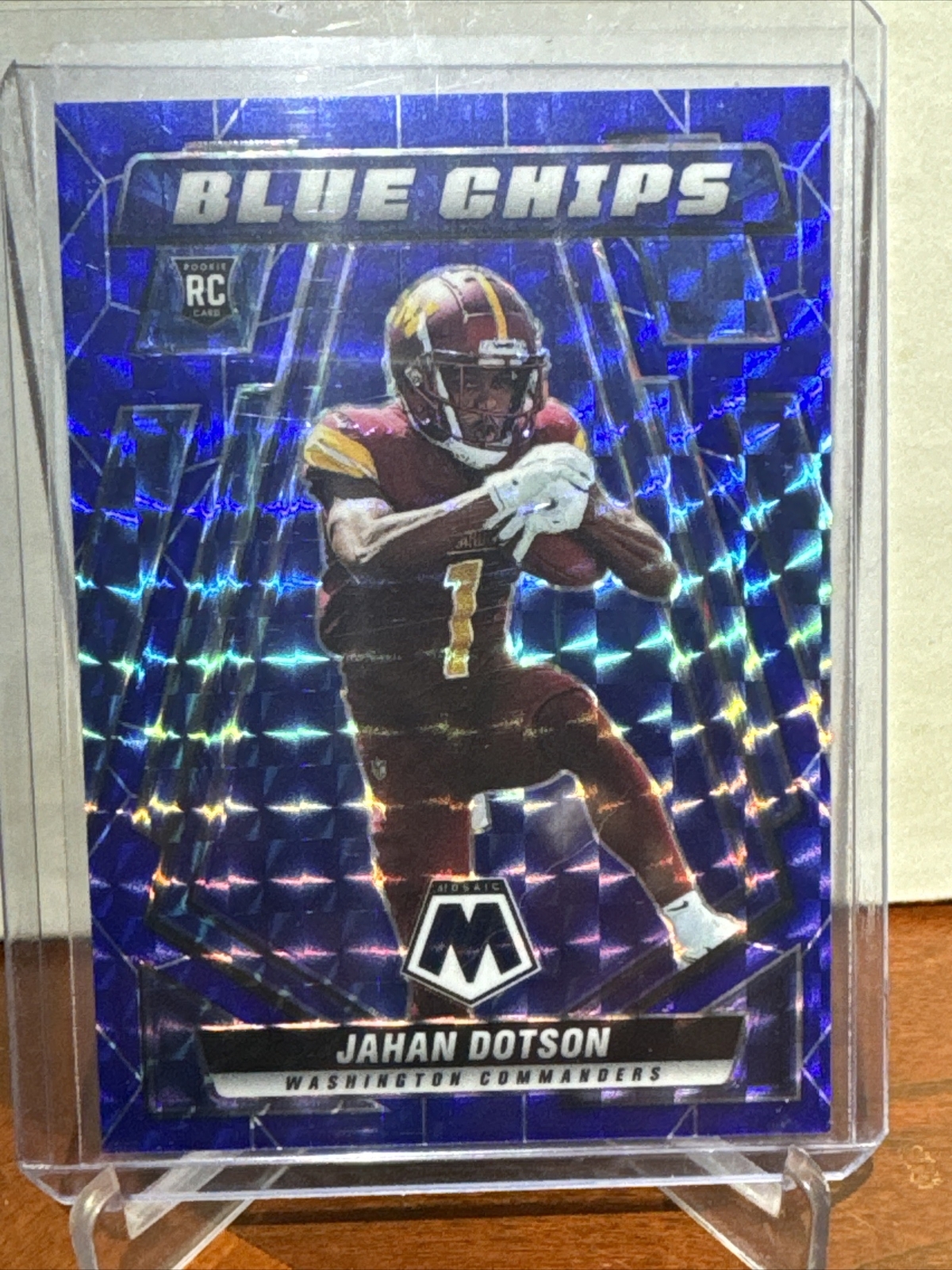 2022 Panini Mosaic Jahan Dotson Blue Chips RC #BC-11 Blue Mosaic Prizm 79/99
