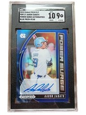 Aaron Sabato 2020 Panini Prizm Draft Picks Power Surge Blue Auto SGC 10/9 MT