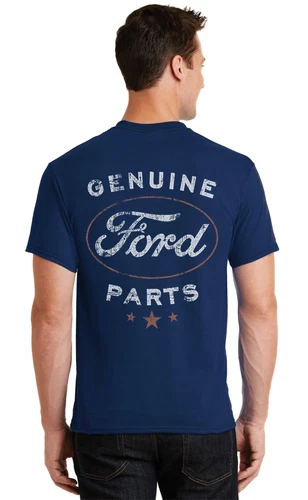 Ford T-shirt Mens Graphic Tees Ford Mustang Trucks Parts Accessories Front Back