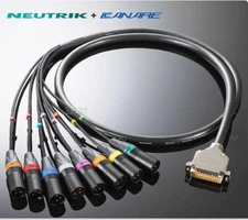 DB25 to XLR male 8-Ch Snake Cable Canare AMP Neutrik NC3MXX DTF-807 upgrade RH